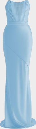 Zhivago Germaine Strapless Stretch Satin Column Gown