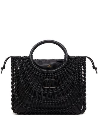 Valentino Garavani AllKnots woven tote bag - women - Lamb Skin/Metal/Lamb Skin - OS - Black