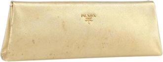Prada Pre-owned Clutches, female, Yellow, Size: ONE SIZE Pre-owned Leather Clutch