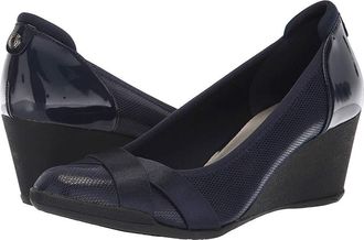 Anne Klein Sport Timeout Wedge Heel Womens Shoes Navy : 10.5 M, Textile