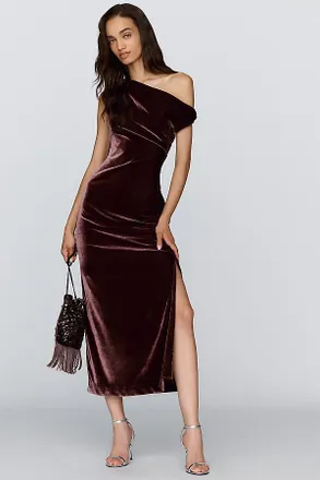 BHLDN Off Shoulder Velvet Maxi Dress