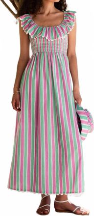 PINK CITY PRINTS Susie Midi Dress In Mint Stripe
