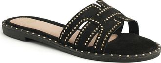 New York & Company Zora Flat Sandal in Black at Nordstrom Rack, Size 10