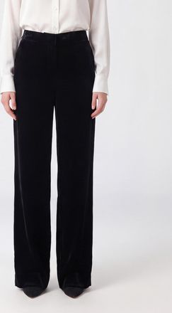 P.A.R.O.S.H. P. A.R. O.S. H. Pantaloni palazzo a vita alta in velluto di seta