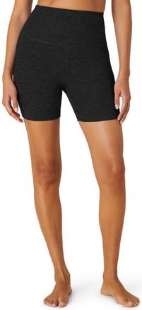 Beyond Yoga Keep Pace Space Dye Bike Shorts in Darkest Night at Nordstrom, Size X-Small