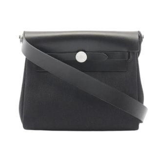 Herm&egrave;s Pre-owned Canvas Shoulder Bag - Dames - Pre-owned - Zwart - Maat: ONE Size