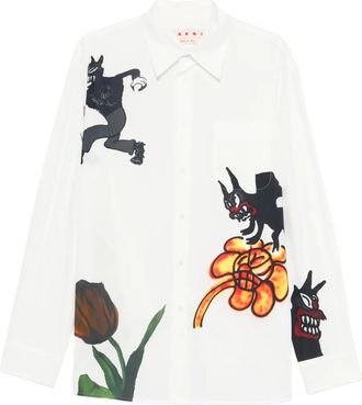 Marni Overhemd met grafische print - Wit