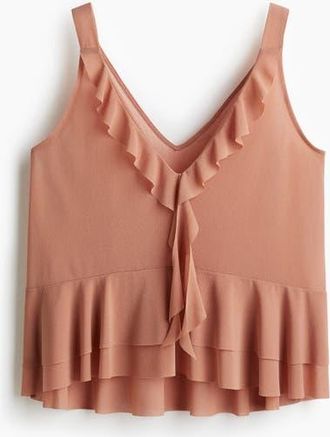 H&M Flounced Vest Top in Dusty Orange at Nordstrom, Size Xx-Large