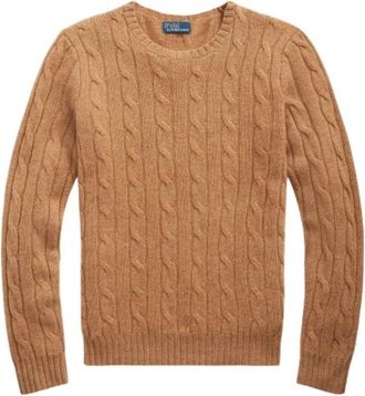 Polo Ralph Lauren Kabelgebreide Kasjmier Trui - Dames - Cashmere truien - Bruin - XS - Kasjmier - Truien & Vesten