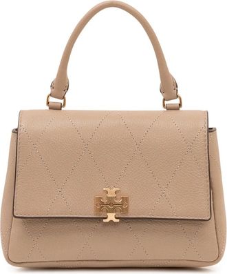 Tory Burch Charlie Gewatteerde Top-Handle Ketting Portemonnee - Dames - Handtassen - Beige - ONE Size - Leer - Tassen