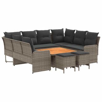 vidaXL Juegos De Muebles 8 Uds. Gris Y Gris Oscuro Rat&aacute;n Sint&eacute;tico Vidaxl
