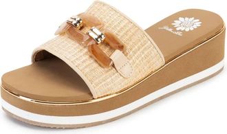 Yellow Box Womens Gabina Wedge Sandal In Natural