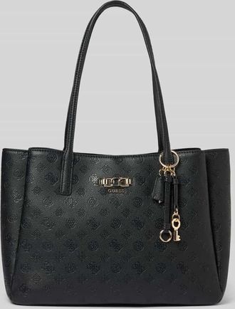 Guess Handtasche mit Anh&auml;nger und Label-Applikation in Black, Gr&ouml;&szlig;e 1