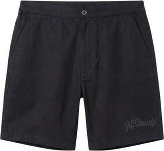 AllSaints Circe Flat Front Shorts in Jet Black at Nordstrom, Size Xx-Large