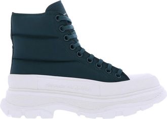 Alexander McQueen Alexander McQueen, Lace-up Boots, female, Blue, Size: 9 1/2 US Womens Boot Tread Fashion Sneaker