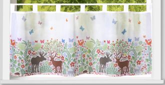 Weckbrodt-Gardinen Scheibengardine »Leo« Schlaufen 1 Stk. tlg. Bistro, Voile, bedruckt, Winter, HxB 45x120cm, Gardine, Store