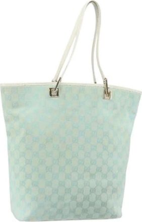 Gucci Pre-owned Tote Bags, female, Green, Size: ONE SIZE Pre-owned Canvas Vintage Tote Bag