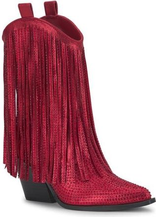 Jessica Simpson Paredisa Fringe Western Boot in Red Muse at Nordstrom, Size 8.5
