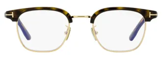 Tom Ford TF5932-D-B Brow Line Blue Block Eyeglasses - Havana