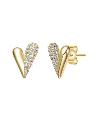Rachel Glauber 14K Plated CZ Stud Earrings