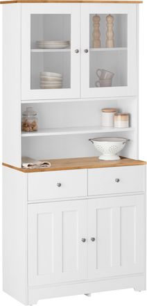 HOME AFFAIRE Buffet »Kate« Breite 88 cm, mit Glastüren und Holztüren, Metallgriffen, Höhe 182 cm