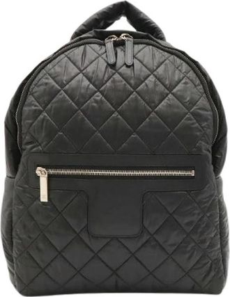 Chanel Pre-owned Vintage Nylon Backpack - Dames - Vintage Rugzakken - Zwart - ONE Size - Nylon - Vintage