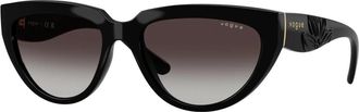 Vogue Eyewear Stijlvolle zonnebril in zwart verloop - Dames - Zonnebrillen - Zwart - 54 MM - Nylon - Accessoires