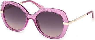 Guess GU00215 81B Womens Sunglasses Purple Size 55