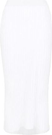 Sportmax Gonna midi in maglia a coste - Bianco