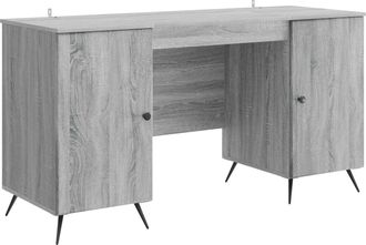 vidaXL Escritorio Gris Sonoma 142,5 X 50 X 75 Cm Madera De Ingenier&iacute;a Vidaxl