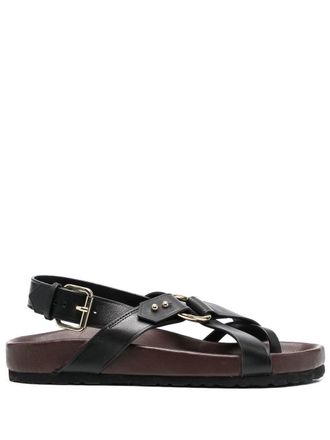 SOEUR Mexico leren sandalen - Zwart