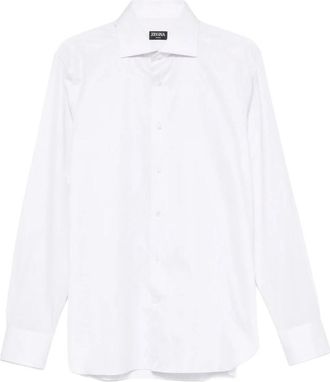 Ermenegildo Zegna Katoenen Gestreepte Overhemd - Heren - Zakelijke Overhemden - Roze - 4XL - Katoen - Overhemden