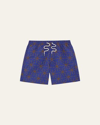 Frescobol Carioca Mens Sol-Printed Swim Trunks