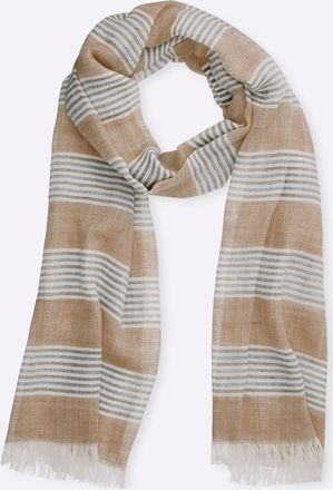 Heine Modeschal HEINE, Damen, sesam, Polyester, gemustert, Modet&uuml;cher Modeschal