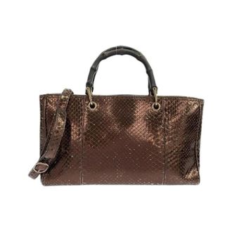 Gucci Pre-owned Handbags, female, Brown, Size: ONE SIZE Pre-owned Python Shoulder Bag