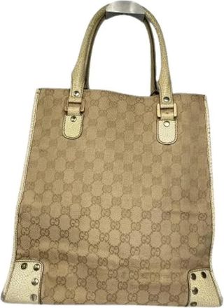 Gucci Pre-owned Canvas Tote Bag - Dames - Vintage Shopper - Beige - ONE Size - Vintage
