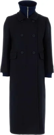 Prada Navy Blue Turtle Neck Trench Coat