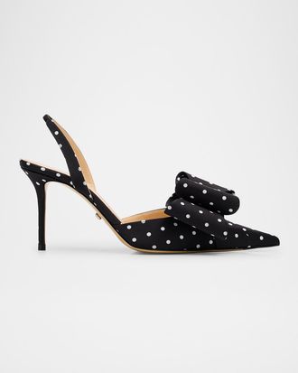 Mach & Mach Le Cadeau Polka Dot Singback Pumps
