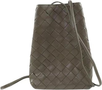 Bottega Veneta Pre-owned Bucket Bags, female, Green, Size: ONE SIZE Pre-owned Intrecciato Shoulder Bag