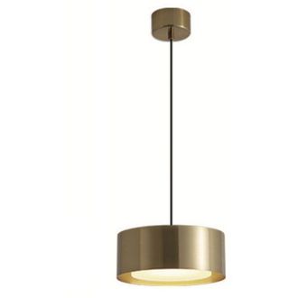 OEM Cilindro P Gold - L&aacute;mpara Colgante Led Moderna De Metal En Lat&oacute;n Dorado