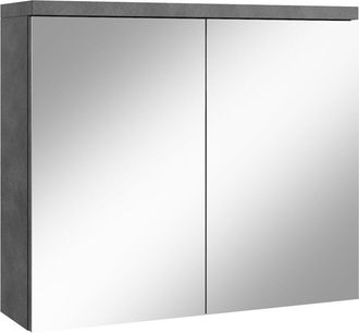 Badplaats Badplaats - Armadietto a specchio Toledo 80 x 60cm Grigio Scuro - specchio armadietto