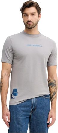 Karl Lagerfeld Tops > T-shirts - Heren - T-shirts - Grijs - 2XL - Katoen - Tops