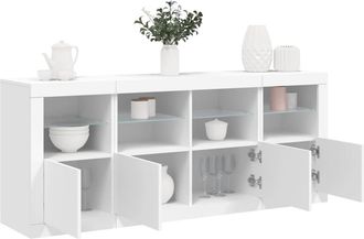 vidaXL Aparador Con Luces Led Blanco 163x37x67 Cm Vidaxl