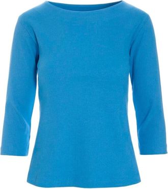 Bitte Kai Rand Overhemden, Dames, Blauw, 2Xl, Katoen, Rib Knit Blouse