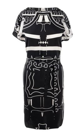 Herm&egrave;s Black And White Belted Silk Dress Tunic