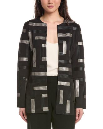 Joseph Ribkoff Patchwork Faux Leather Jacket