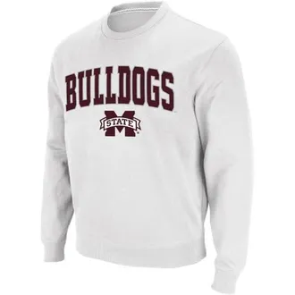 Colosseum Mens Colosseum White Mississippi State Bulldogs Arch & Logo Crew Neck Sweatshirt at Nordstrom, Size Xx-Large
