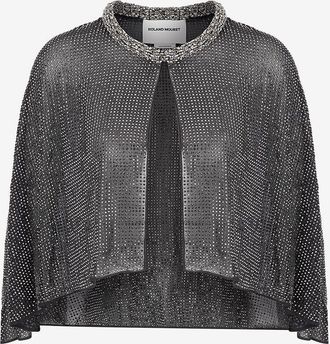 Roland Mouret Seidenmousselin-Cape mit Kristallen Diamant&eacute;