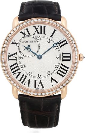 Cartier Pre-owned Cartier Ronde Louis Cartier GMT Diamond Silver Dial Mens Watch WR007001