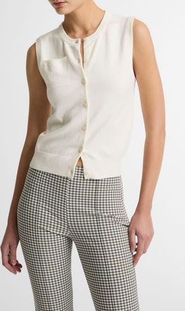 Vince Button Front Sweater Vest in Off White at Nordstrom, Size Xx-Small